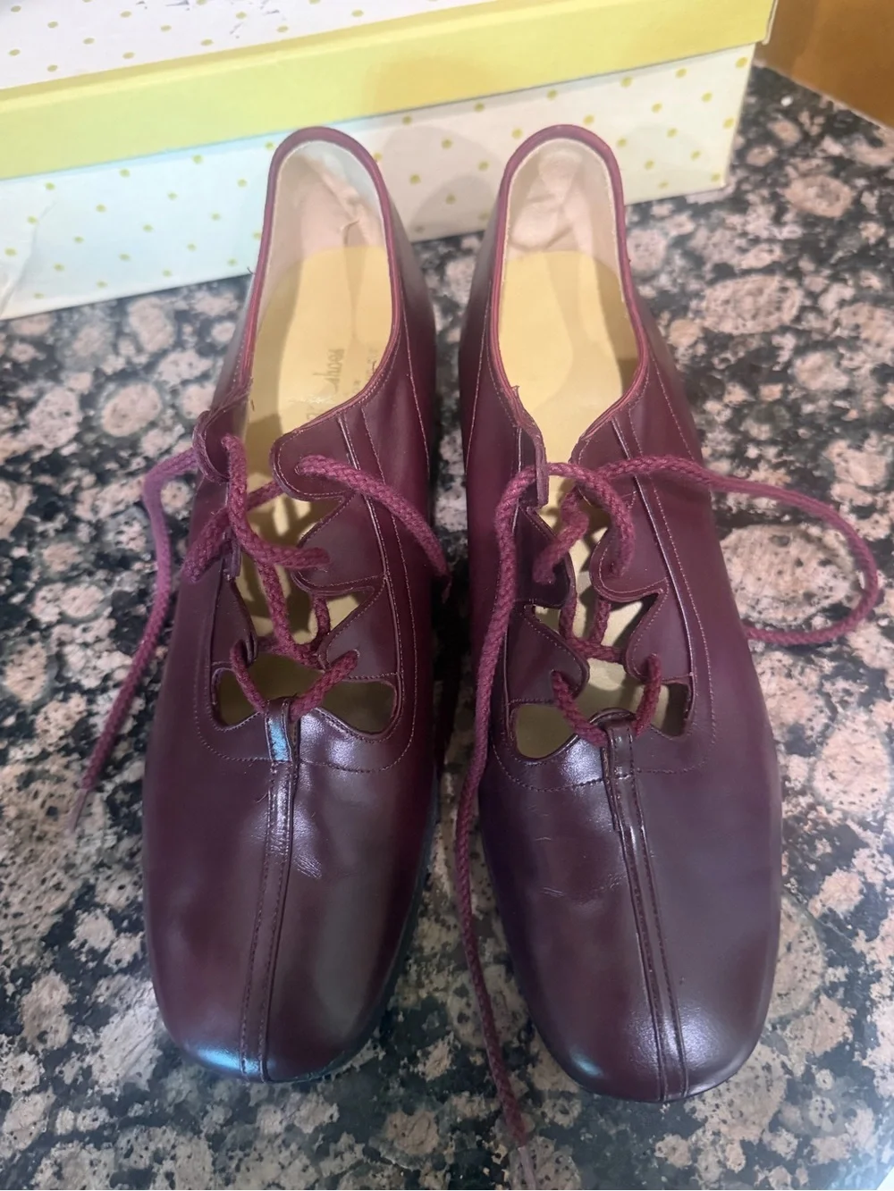 NIB Tree-Mark by Drew Women's Lace-Up Vintage Style Ankle Booties in Wine